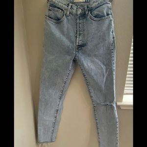 free people knee rip jeans high waisted